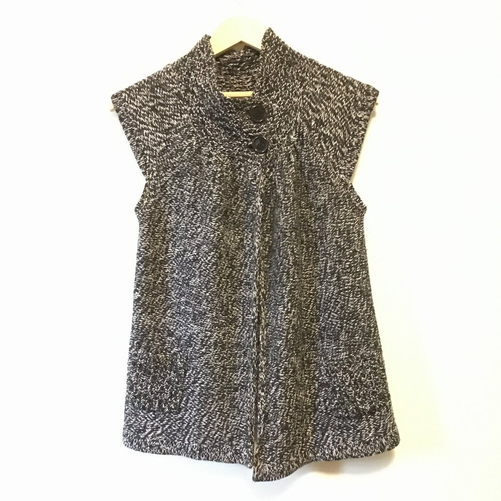Coquette Cleo Salt & Pepper Buttoned High Collar Cap Sleeve Cardigan Small - Picture 4 of 16